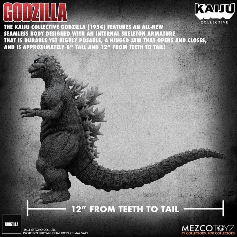 Godzilla Black White Edition Mezco Kaiju Collective