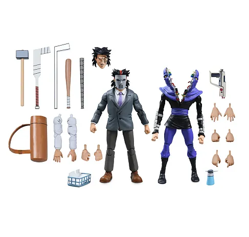 Фигурки Черепашки Ниндзя — Neca Business Suit Casey Jones Split Foot Soldier 2-pack
