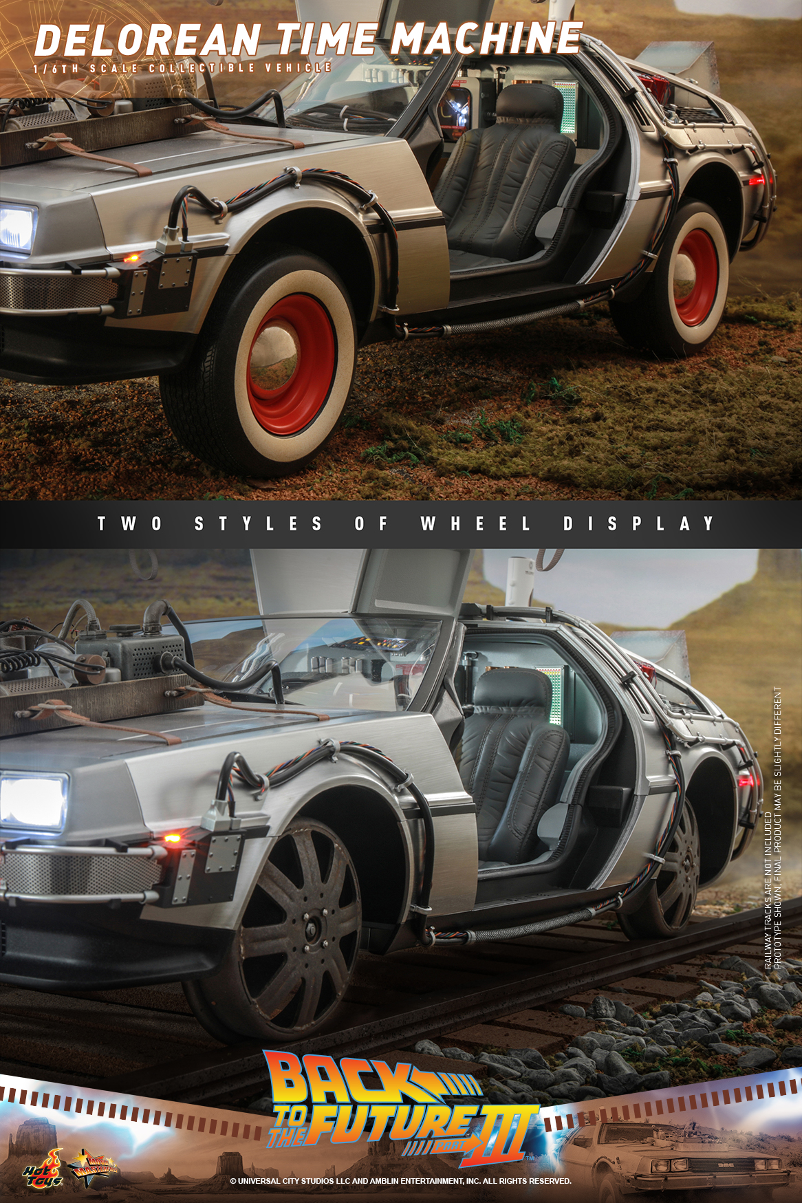 Модель DeLorean Time Machine — Hot Toys MMS738 Back to the Future III 1/6