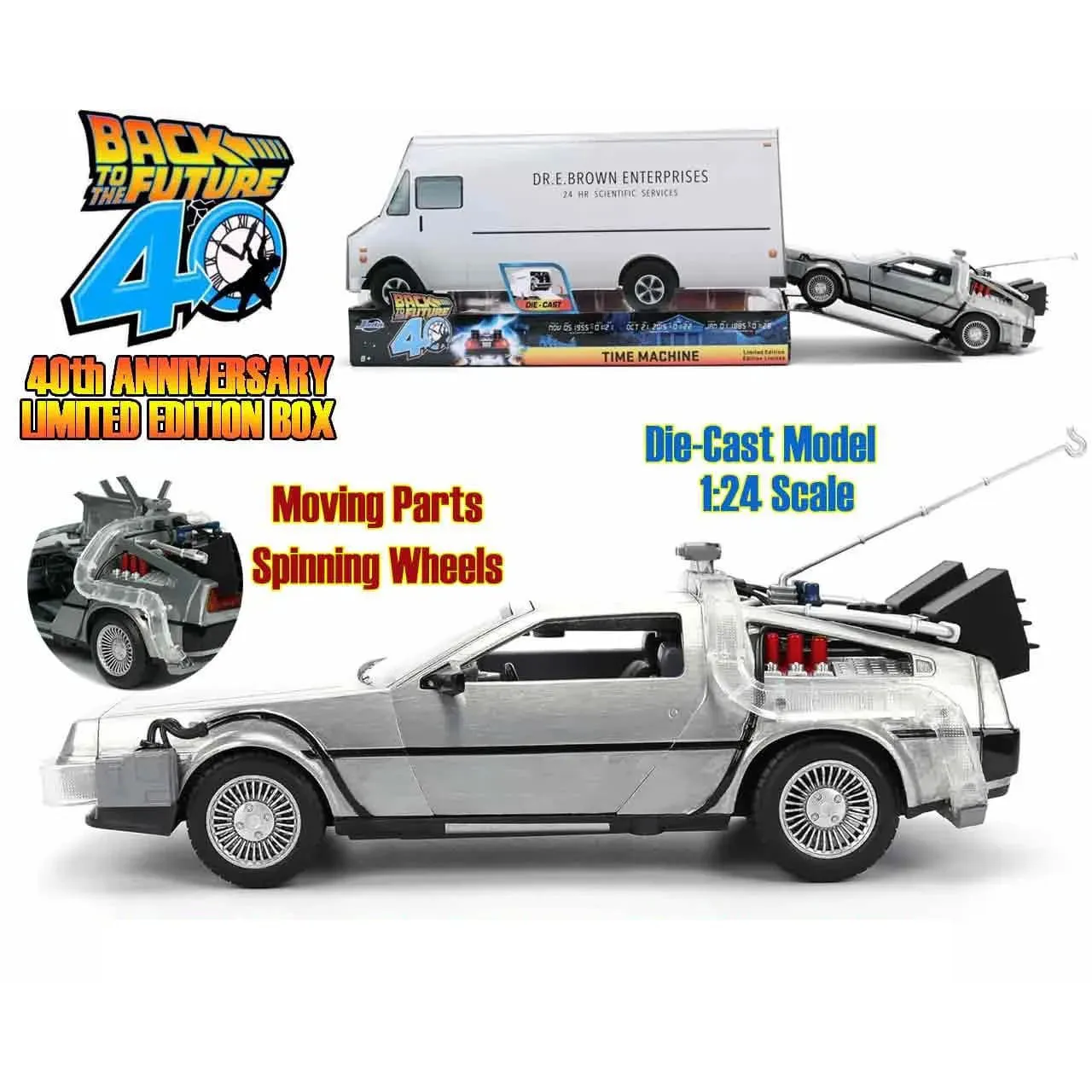 Модель ДеЛориан — Back to the Future 40th Anniversary 1/24 Die-cast Model Limited Edition