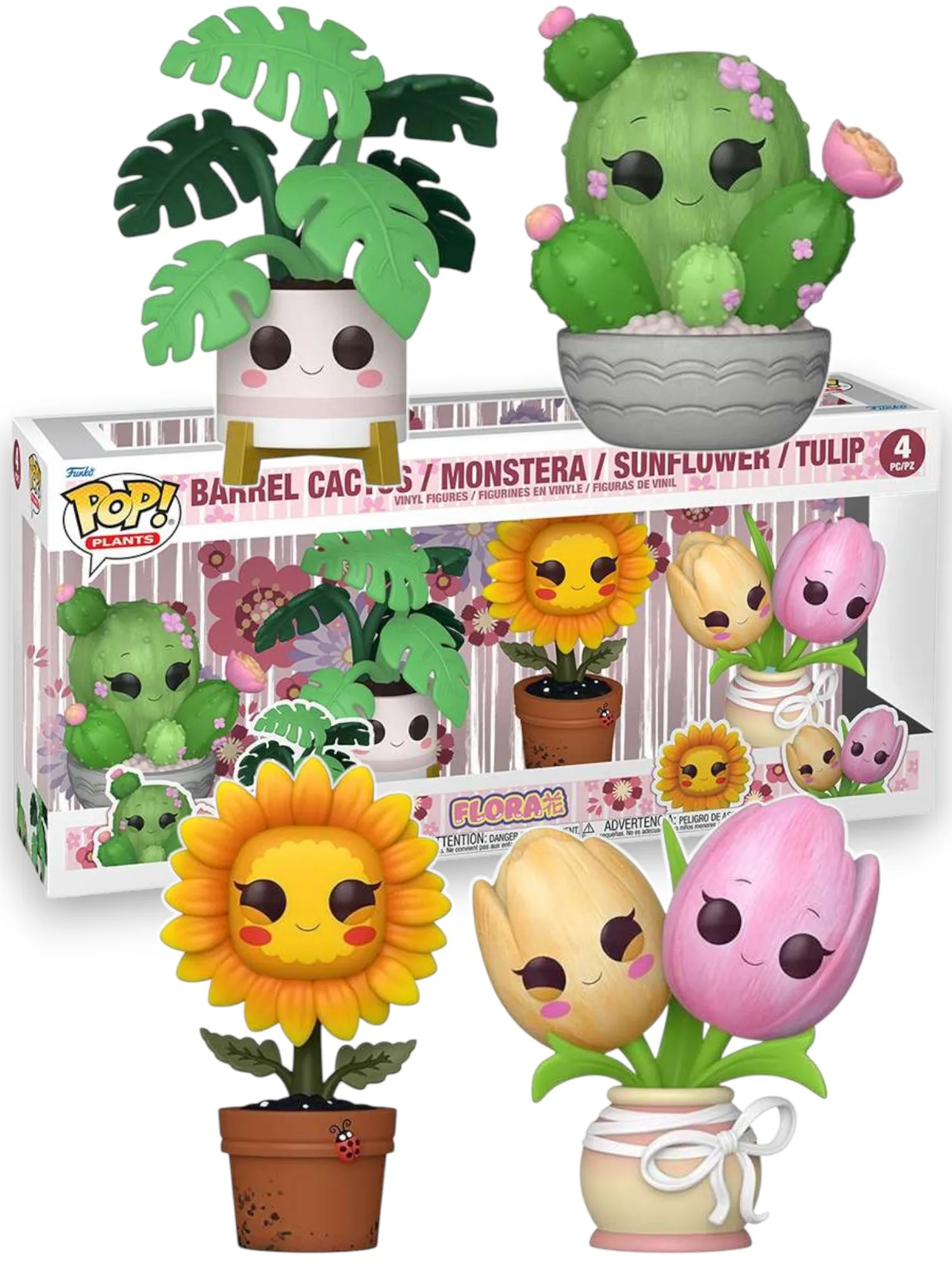Фигурка Cactus/Monstera/Sunflower/Tulip — Funko Pop! Vinyl Plants 4-pack