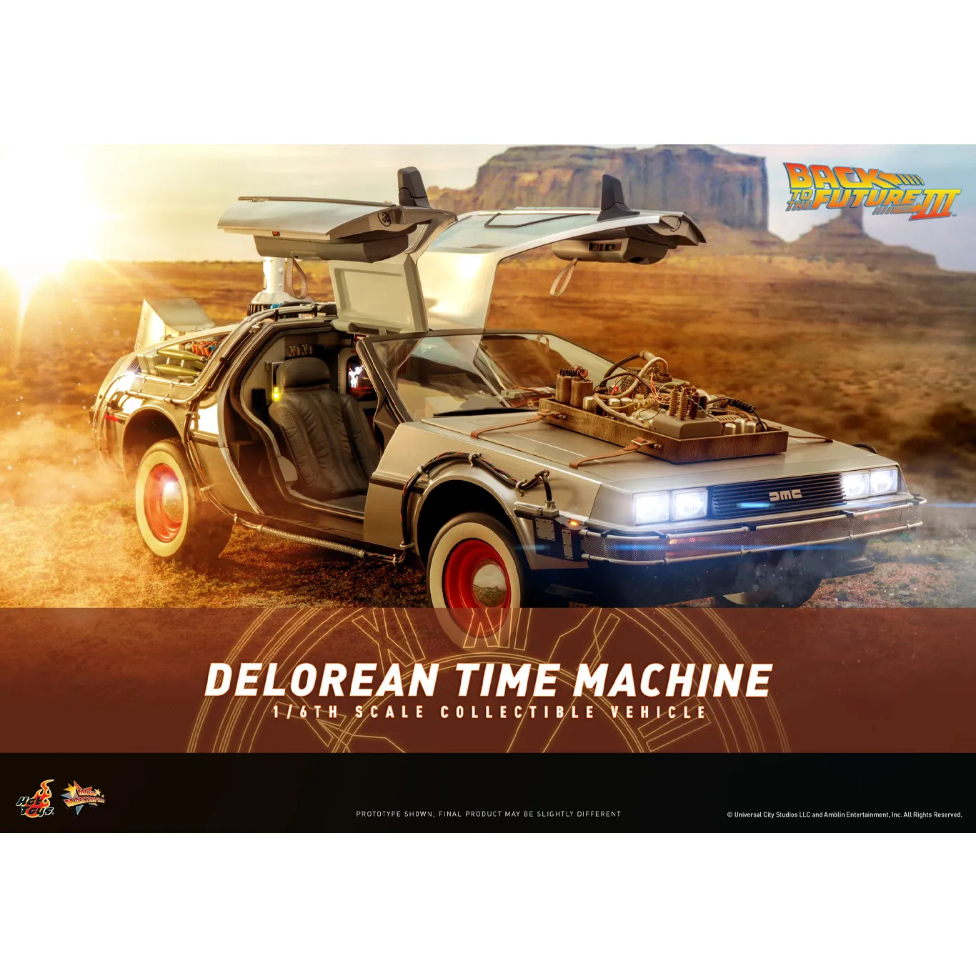 Модель DeLorean Time Machine — Hot Toys MMS738 Back to the Future III 1/6