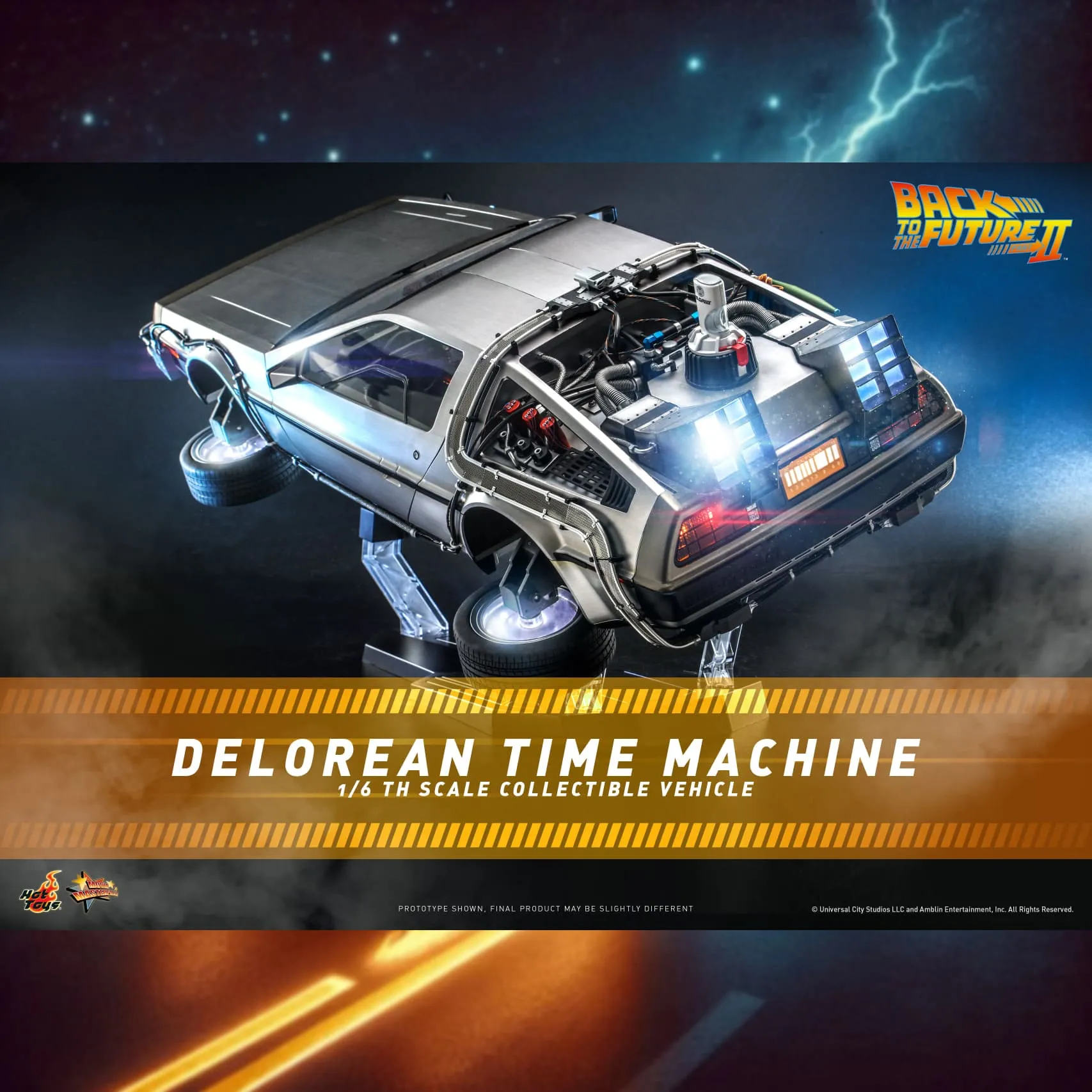 Модель DeLorean Time Machine — Hot Toys MMS636 Back to the Future II 1/6