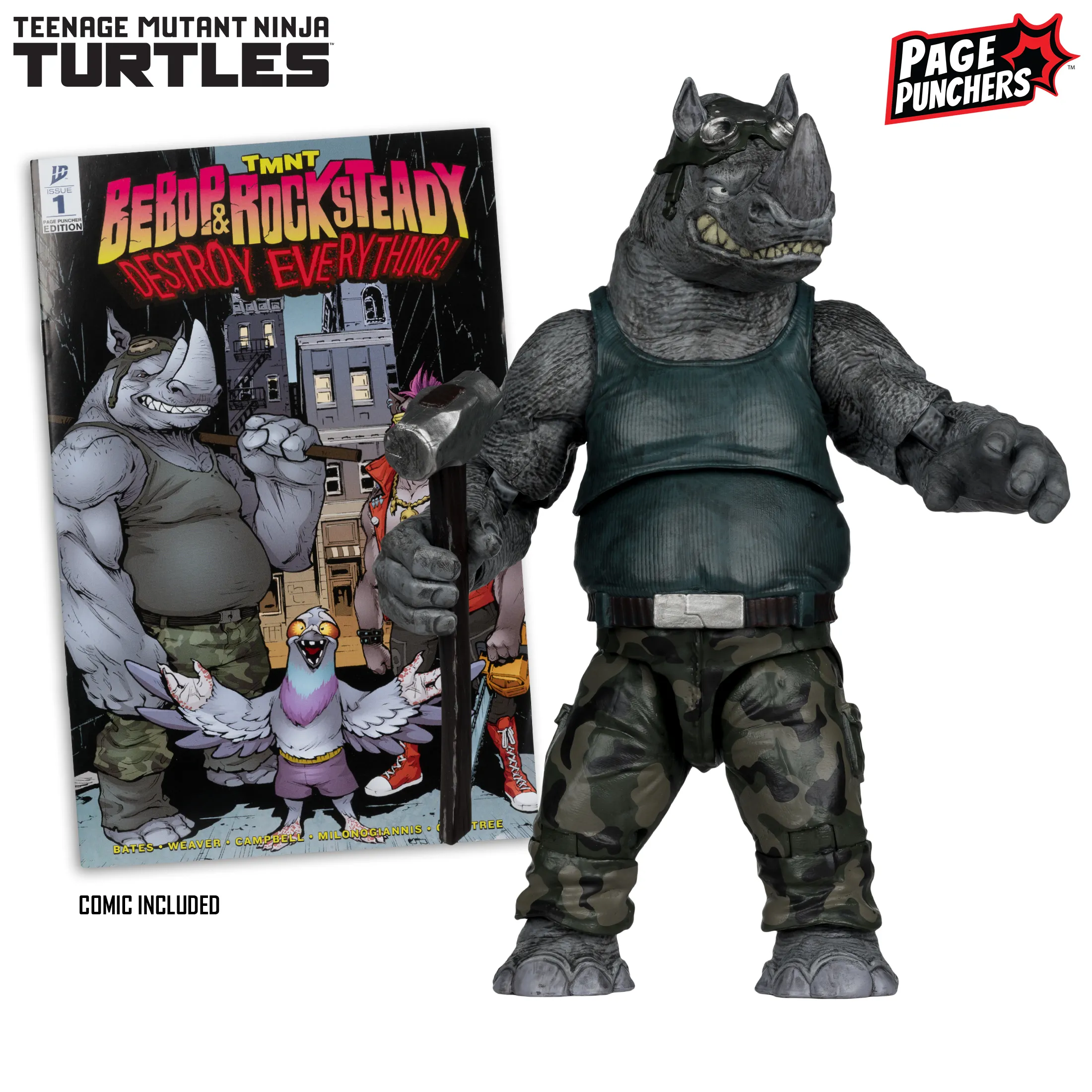 Фигурка TMNT with Comic WaVe2 Rocksteady — McFarlane Toys Figure