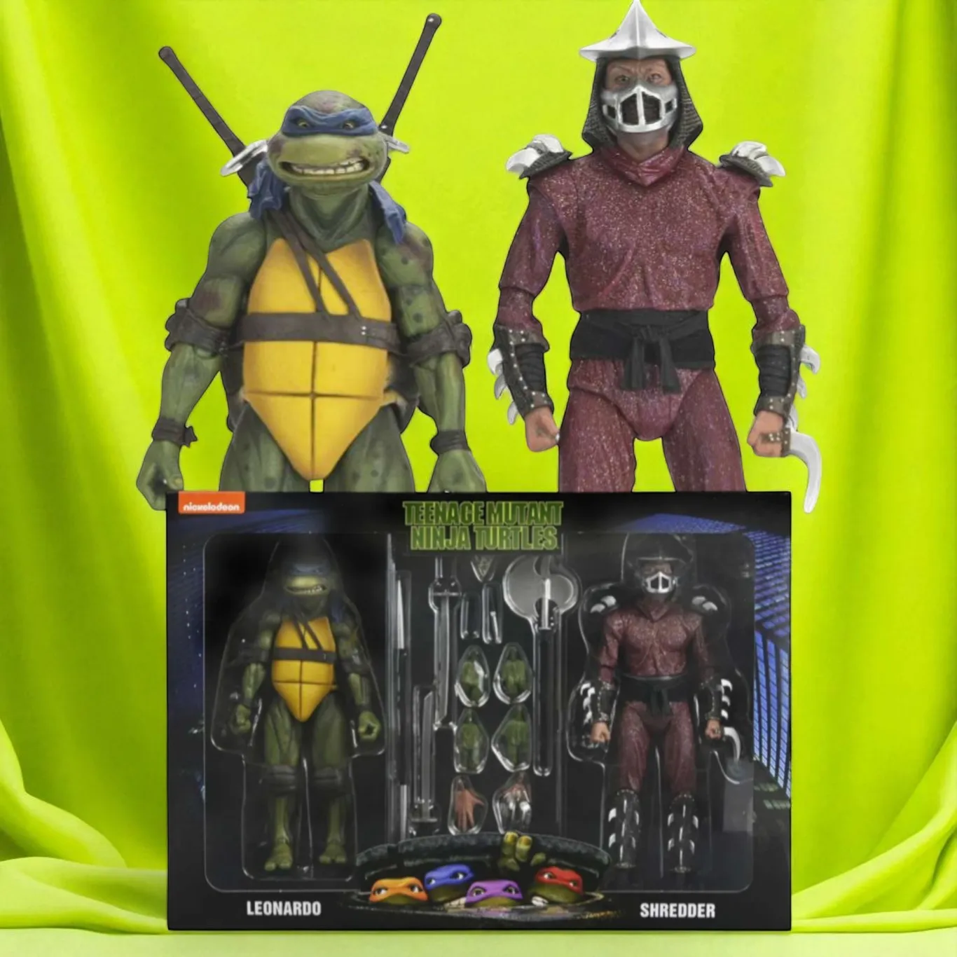 Фигурки Roof Top Battle Shredder vs Leo 2-pack — Neca Teenage Mutant Ninja Turtles 1990