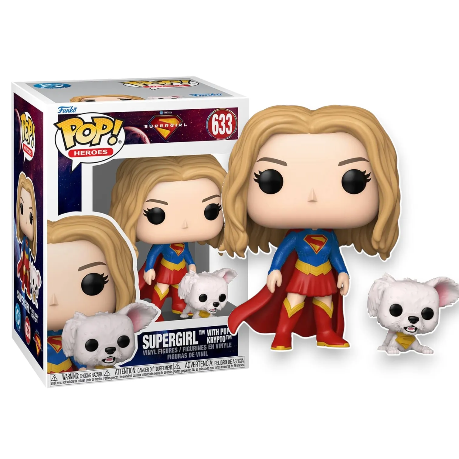 Фигурка Supergirl with Puppy Krypto — Funko Pop Vinyl 633
