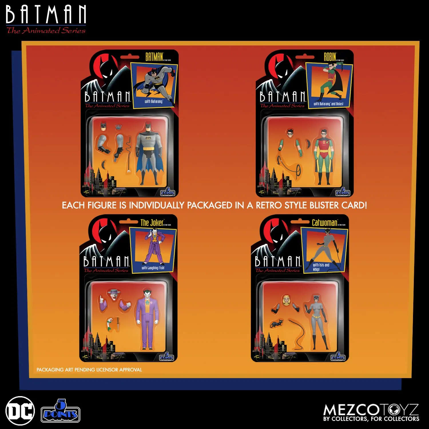 Фигурки Бэтмен — Mezco Toyz 5 Points Batman Animated Deluxe Set