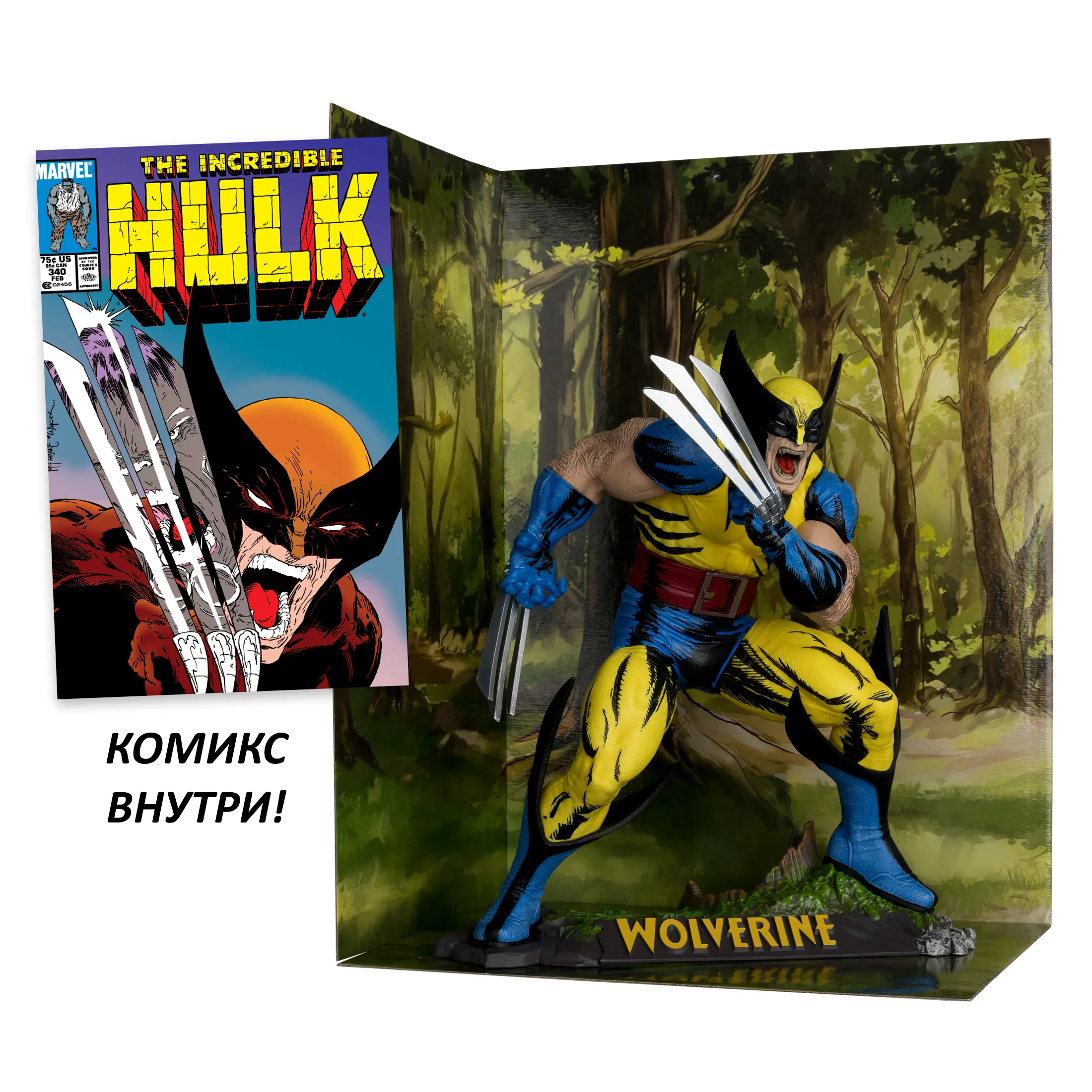 Фигурка Wolverine by Todd McFarlane Incredible Hulk 340 — McFarlane Toys 1/6 Posed Figure w Scene Platinum