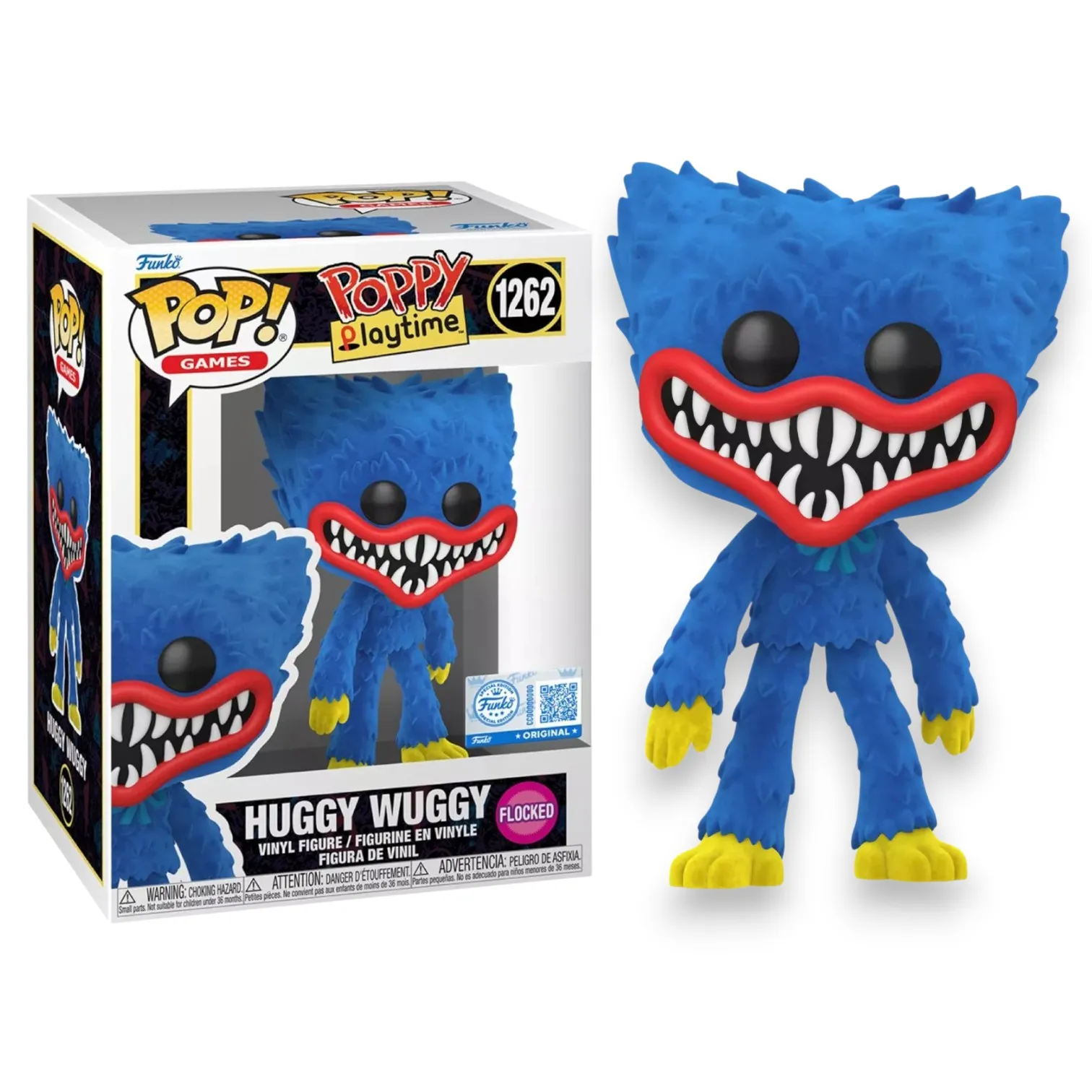 Фигурка Poppy Playtime Huggy Wuggy Flocked Exc — Funko Pop Vinyl 1262