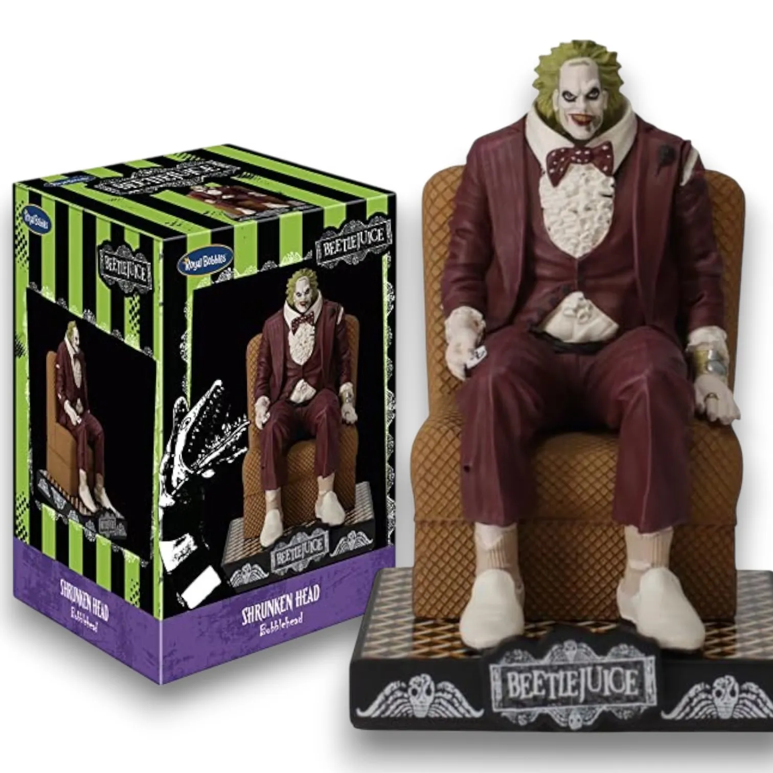 Башкотряс Beetlejuice Shrunken Head Bobblehead — Royal Bobblehead