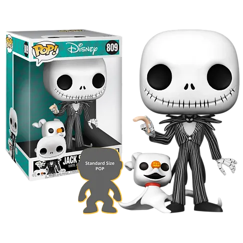 Фигурка Jack Skellington w Zero — Nightmare Before Christmas 10 Inch Funko Pop! Vinyl 809