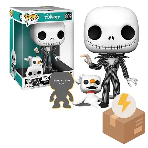 Фигурка Jack Skellington w Zero — Nightmare Before Christmas 10 Inch Funko Pop! Vinyl 809 BD