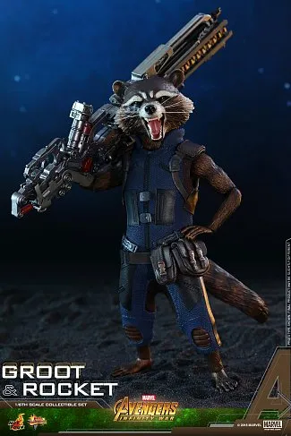 Фигурки Грута и Ракеты — Hot Toys Avengers Infinity War 1/6 Groot Rocket
