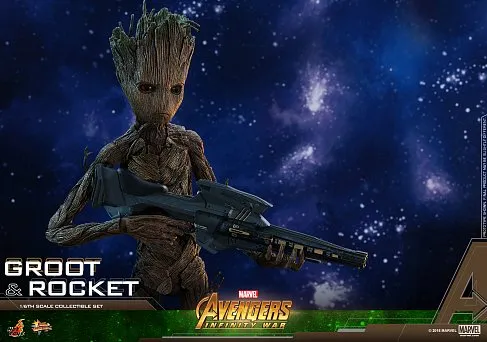 Фигурки Грута и Ракеты — Hot Toys Avengers Infinity War 1/6 Groot Rocket