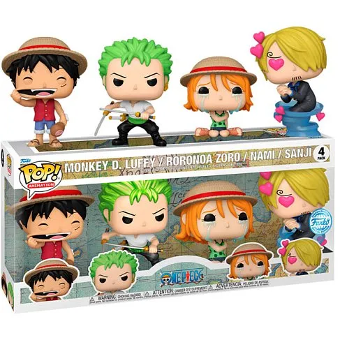 Фигурки One Piece Monkey Luffy Roronoa Zoro Nami Sanji 4-pack — Funko Pop! Vinyl Exclusive