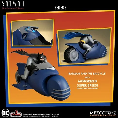 Фигурки Бэтмен — Mezco Toyz 5 Points Batman Animated Deluxe Set Series 2 Batcycle