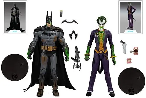 Фигурка Джокер и Бэтмен — McFarlane Toys Arkham Asylum Joker Batman 2-pack
