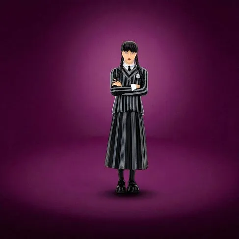 Модель Wednesday 1972 VW Beetle w Wednesday & Thing Figures — 1:24 Die-cast Model