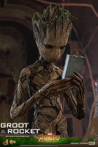 Фигурки Грута и Ракеты — Hot Toys Avengers Infinity War 1/6 Groot Rocket