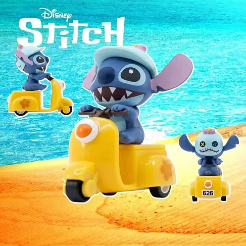 Фигурка Stitch Pull-back Car — Yume Toys Zoom Hero Lilo & Stitch Желтый скутер