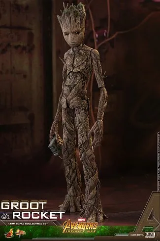 Фигурки Грута и Ракеты — Hot Toys Avengers Infinity War 1/6 Groot Rocket