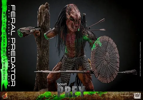 Фигурка Хищник Feral Predator Battle Damaged Version — Hot Toys TMS173 Prey 1/6