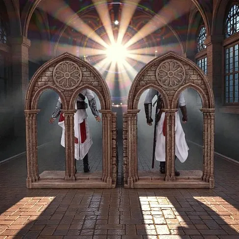 Статуэтка Altair and Ezio — Nemesis Now Assassins Creed Bookends