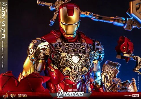 Фигурка Iron Man Mark VI 2.0 — Hot Toys MMS687D53 Avengers w Suit-Up Gantry Set 1/6