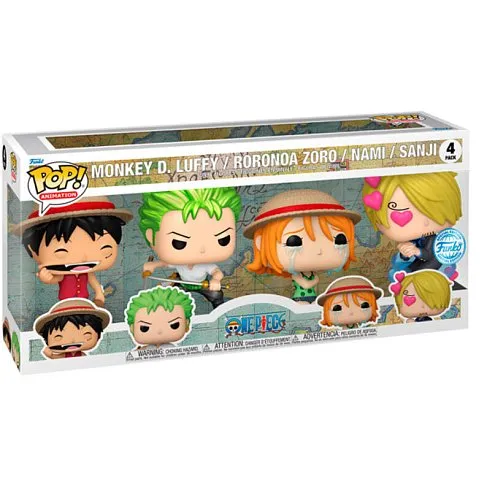 Фигурки One Piece Monkey Luffy Roronoa Zoro Nami Sanji 4-pack — Funko Pop! Vinyl Exclusive