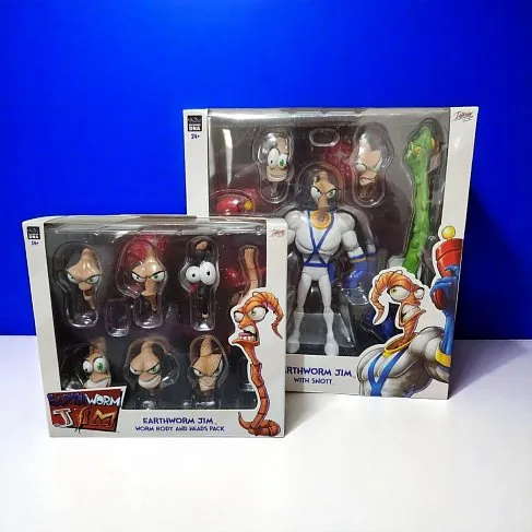 Фигурка Червяк Джим — Earthworm Jim and Snot Set