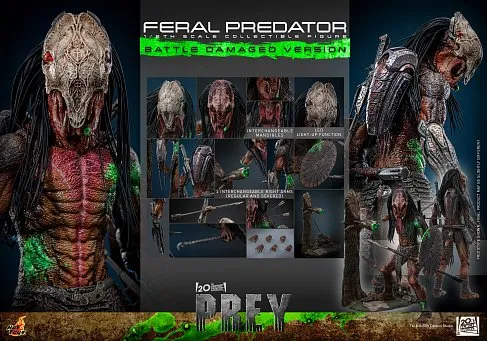 Фигурка Хищник Feral Predator Battle Damaged Version — Hot Toys TMS173 Prey 1/6