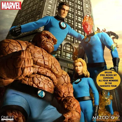 Фигурки Fantastic Four — Mezco One 12 Collective Deluxe Steel Boxed Set