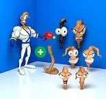 Фигурка Червяк Джим — Earthworm Jim and Snot Set