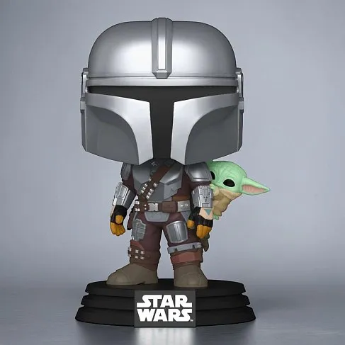Фигурка Star Wars Mandalorian w Grogu On Back — Funko Pop Vinyl 818