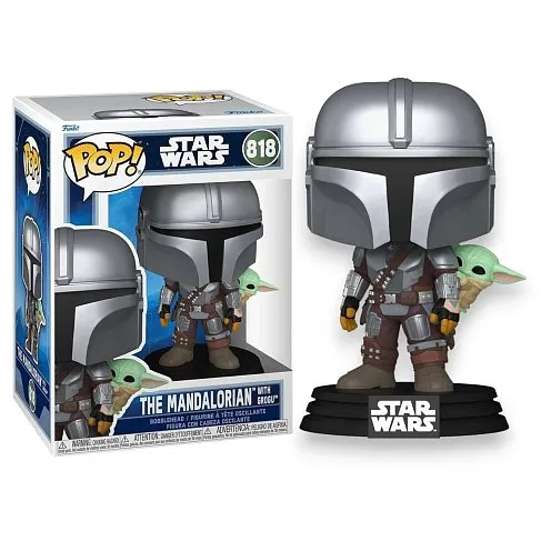 Фигурка Star Wars Mandalorian w Grogu On Back — Funko Pop Vinyl 818
