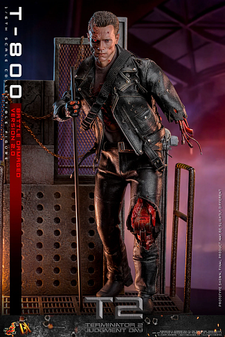 Фигурка Terminator 2 DX46 — Hot Toys Battle Damaged T-800V2 1/6