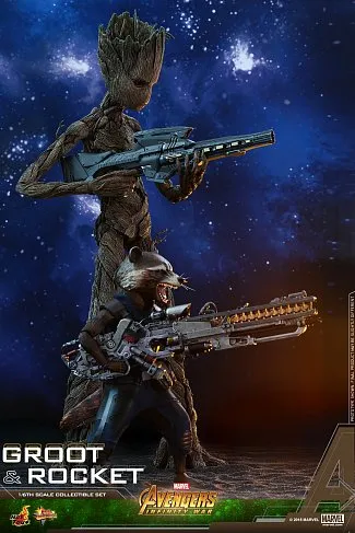 Фигурки Грута и Ракеты — Hot Toys Avengers Infinity War 1/6 Groot Rocket