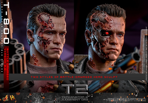 Фигурка Terminator 2 DX46 — Hot Toys Battle Damaged T-800V2 1/6