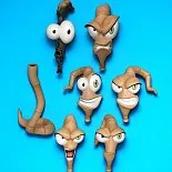 Фигурка Червяк Джим — Earthworm Jim Body and Head Parts Set Figure