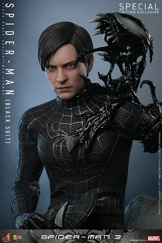 Фигурка Spider-Man Black Suit — Hot Toys MMS727 Spider-Man 3 1/6 Deluxe
