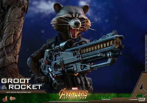 Фигурки Грута и Ракеты — Hot Toys Avengers Infinity War 1/6 Groot Rocket