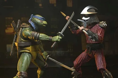 Фигурки Roof Top Battle Shredder vs Leo 2-pack — Neca Teenage Mutant Ninja Turtles 1990