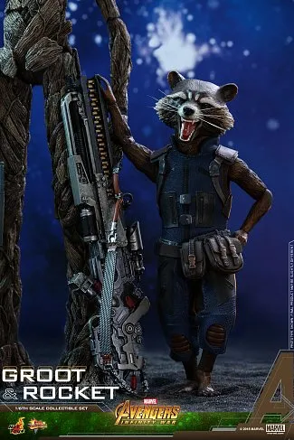Фигурки Грута и Ракеты — Hot Toys Avengers Infinity War 1/6 Groot Rocket