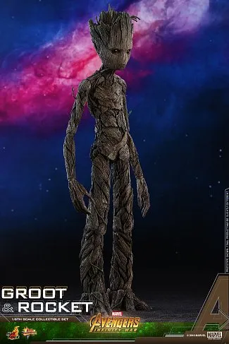 Фигурки Грута и Ракеты — Hot Toys Avengers Infinity War 1/6 Groot Rocket