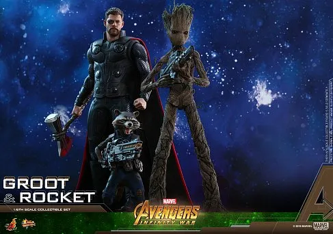 Фигурки Грута и Ракеты — Hot Toys Avengers Infinity War 1/6 Groot Rocket