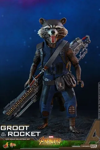 Фигурки Грута и Ракеты — Hot Toys Avengers Infinity War 1/6 Groot Rocket