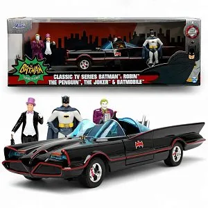 Модель Бэтмобиля — Batman TV Series 1966 Diecast Model 1/24 Batmobile w figure