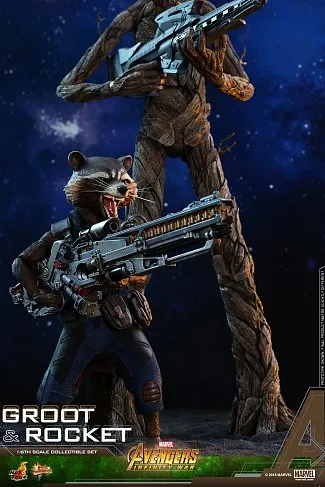 Фигурки Грута и Ракеты — Hot Toys Avengers Infinity War 1/6 Groot Rocket