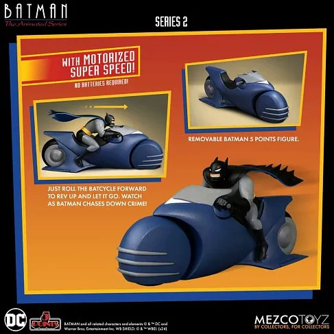 Фигурки Бэтмен — Mezco Toyz 5 Points Batman Animated Deluxe Set Series 2 Batcycle