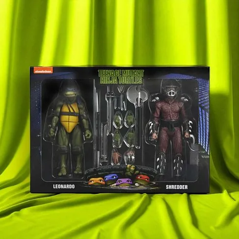 Фигурки Roof Top Battle Shredder vs Leo 2-pack — Neca Teenage Mutant Ninja Turtles 1990